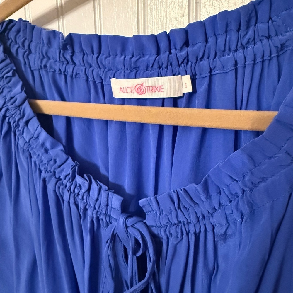 Alice & Trixie Small 100% Silk Blue Minidress - Picture 2 of 5